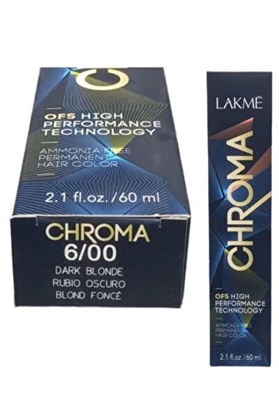 LAKMÉ صبغة شعر دائمة خالية من الأمونيا كروما 6/00 أشقر غامق