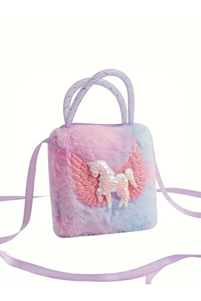 Miki & Miki Payetli Unicorn Peluş Çanta,  Çocuk Çantası