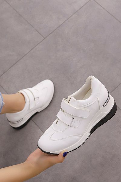 Mamito Ayakkabı Pantofi sport cu velcro Lana-talpă neagră albă