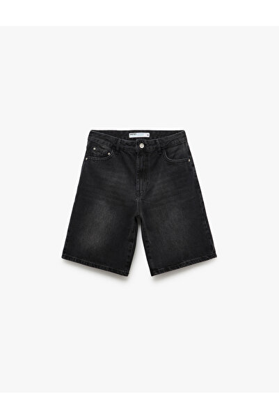 Koton Kadın Kot&Kanvas Şort 5SAL40007MD SİYAH