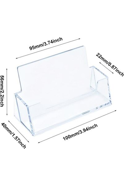 COOYA 2 pcs Clear Acrylic Business Card Holders, Desktop Card Display Stand