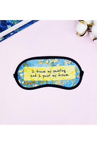 Gift Moda Van Gogh Badem Çiçeği Tasarımlı Uyku Bandı