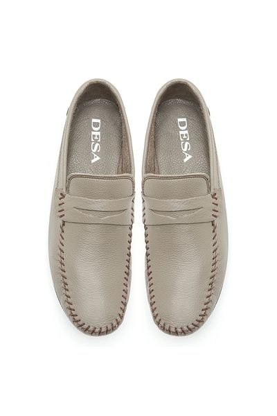 Desa Ανδρικό δερμάτινο loafer Dave Grey