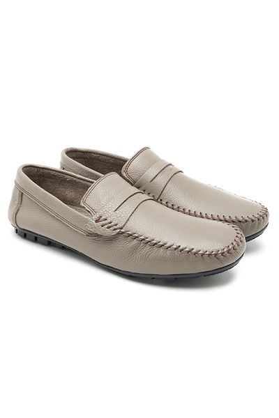 Desa Ανδρικό δερμάτινο loafer Dave Grey