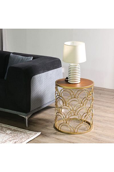 Danube Home Lorcan End Table L45xW45xH54cm - Veneer / Golden