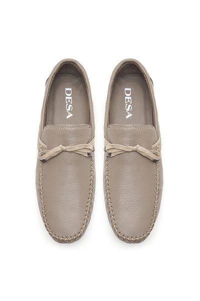 Desa Ανδρικό δερμάτινο loafer Gary Grey