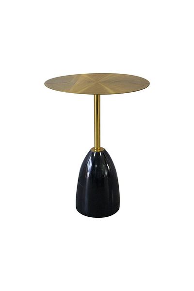Danube Home Dobler Round Side Table  L40xW40xH56cm - Gold/Black