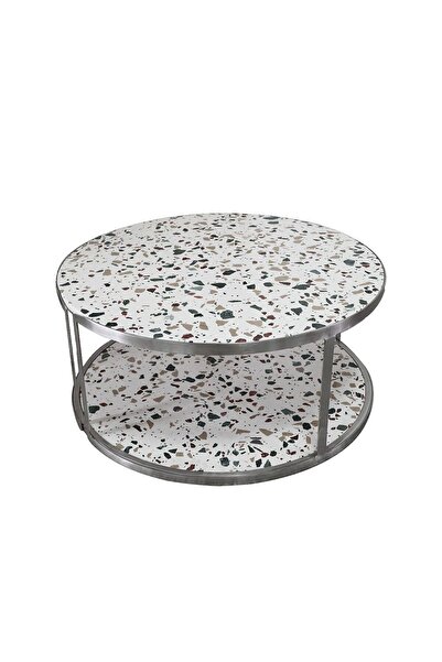 Danube Home Venveto Round Coffee Table L90xW90xH40cm - White Pattern
