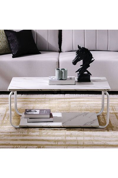 Danube Home Rowan Coffee Table  L100xW48xH43cm - White