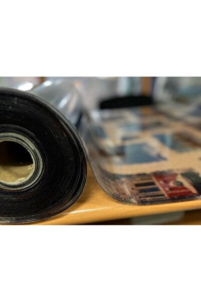 ÖZBALBAN Kalın Şefaf Şehir Resimli Masa Örtüsü 1,2 Milim Mika