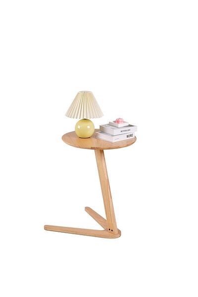 Danube Home Lamech Round End Table  L45xW45xH57cm - Natural