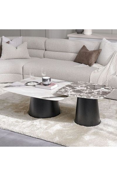 Danube Home Solace Coffee Table + End Table Set  L100.3xW80.7xH37.5cm - Marble