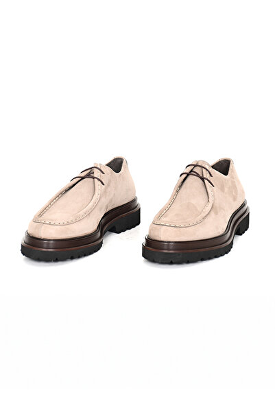 Tuna Genuine Nubuck Leather Modern Beige Loafer Men's Shoes Eva Sole - 3094