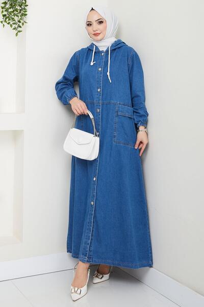 hafsamina Geantă cu nasturi cu ușă, blugi de buzunar, albastru închis HM2670