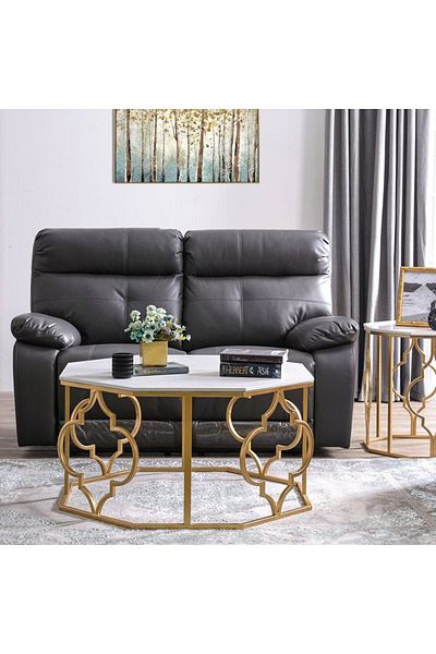 Danube Home طاولة قهوة إسبيرانزا الطول 103 × العرض 103 × الارتفاع 51 سم - ذهبية