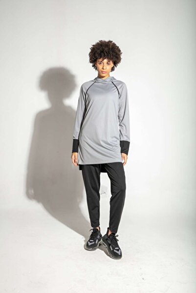 FD SPORTS Gray Quick Dry Hooded Zippered Sweatpants