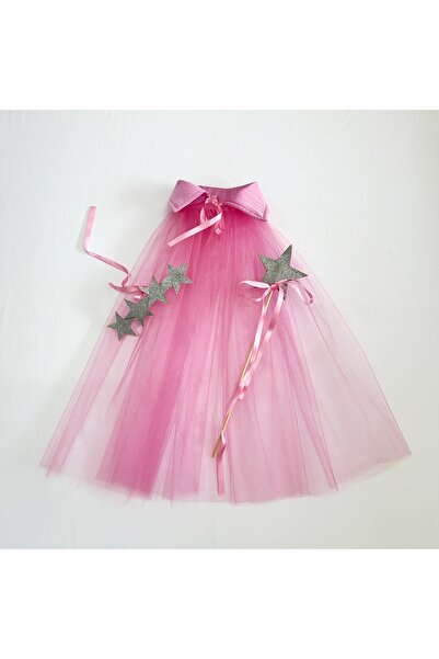 Dimmel Costume Pembe Pelerin Taç Değnek Set
