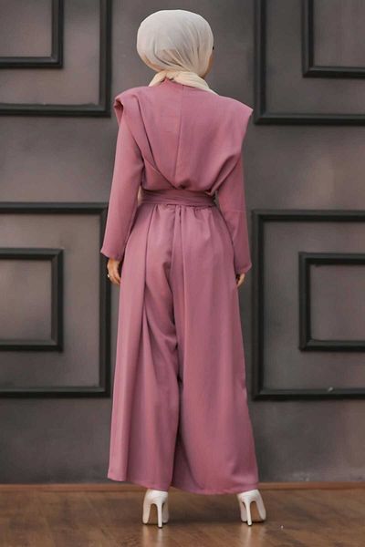 CNG MODA Wadded Wide Leg Belted Suit