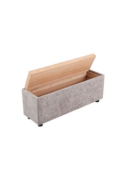 Danube Home Odum End Table with Storage  L105xW32xH42cm - Brown/Natural Oak