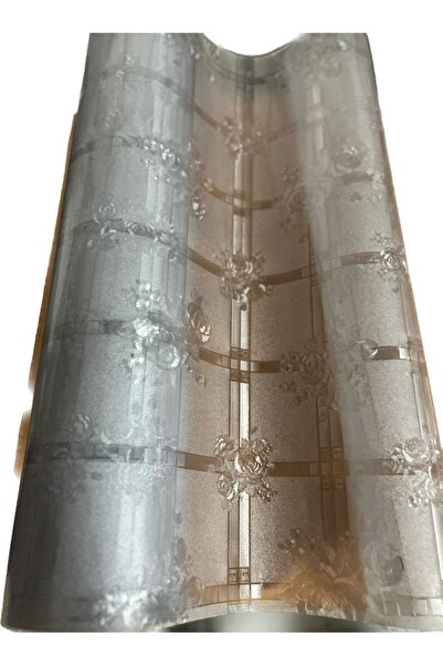 ÖZBALBAN Kalın Gül Desenli Buzlu Cam Modelli Masa Örtüsü 1,2 mm Mika