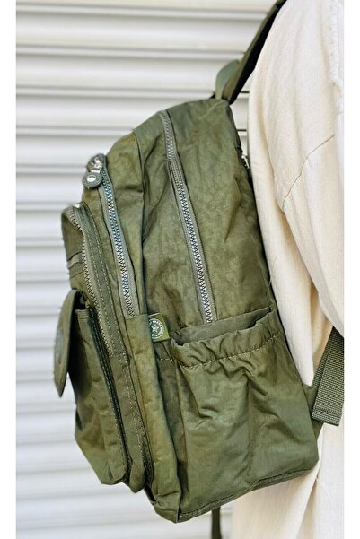 Çanta Trend Σχολική τσάντα Mega Size Khaki Unisex με ρυθμιζόμενο ορθοπεδικό λ...