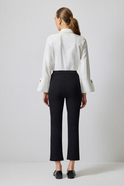 Touché Privé Crepe Pants with Slip Detail