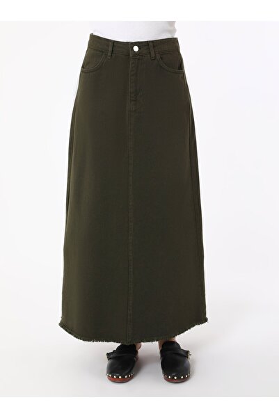 Benin Cep Detaylı Denim Etek - Haki - Benin