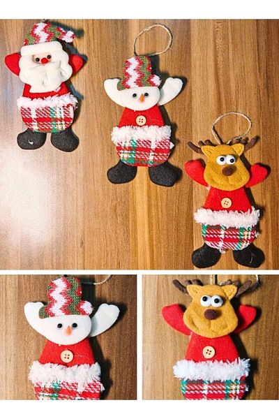 Lexi Bella 3Pcs Textile Knitted Plush Accessory, 17 X 11 Cmyling Christmas Glass Tree Suse