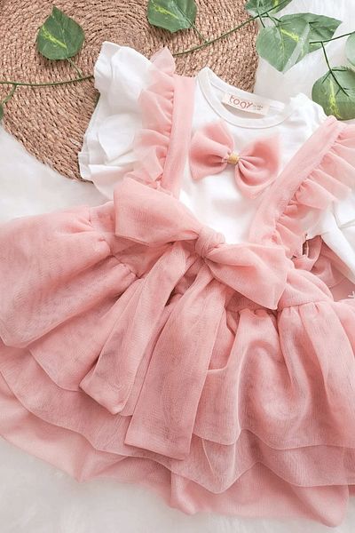 aysskids Mary Special Day Tutu and Tulle Salopet Set for Baby Girl