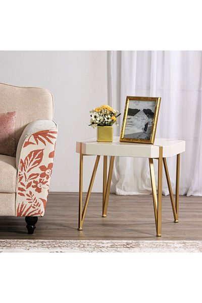 Danube Home Elvie End Table L60xW60xH54cm - White