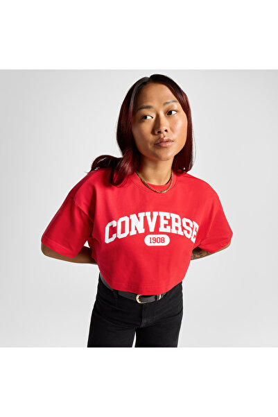 Converse Sporty Cropped Kadın Kırmızı T-Shirt