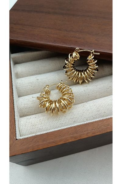 Jerie Curved Spiral Jane Hoop Earrings