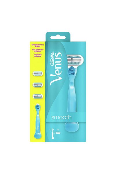 Gillette Venus Venus Smooth Women's Shaver 3 Spare Razor Blades 111191