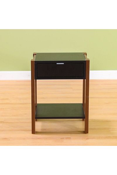 Danube Home Tarsus End Table  L41xW35xH54cm - Black / Walnut