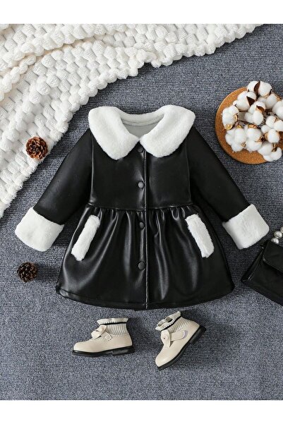 shop Kız çocuk suni deri içi kürklü Filoto cepli çıt çıt kapalı mont