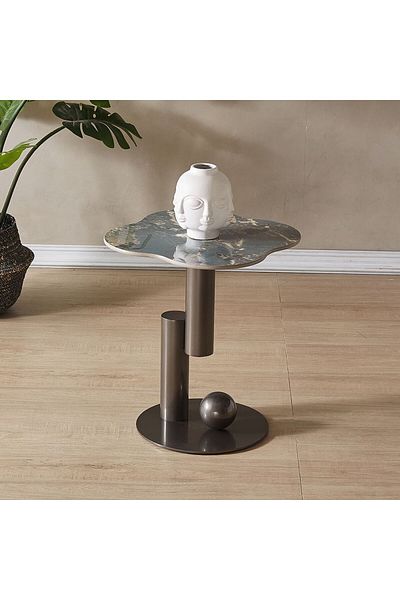 Danube Home Roslin Side Table  L50xW50xH53cm - Green/Antique Bronze