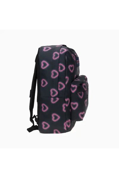 Jansport Μαύρο σακίδιο πλάτης με στάμπα JanSport SuperBreak One Happy Hearts