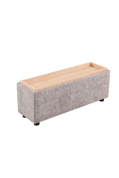 Danube Home Odum End Table with Storage  L105xW32xH42cm - Brown/Natural Oak