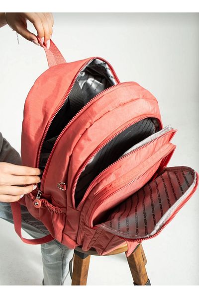 GP GUES POLO Fcstore Large Size Pink Water Resistant Clinker Backpack - Laptop and School Bag