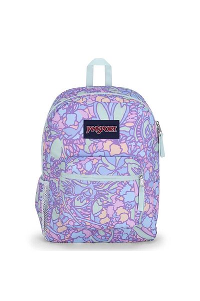 Jansport Cross Town Fluid Floral Pastel Lilac Printed Purple Backpack
