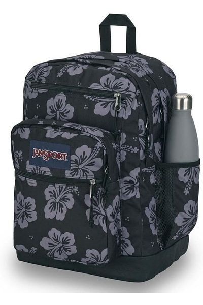 Jansport Black school backpack with Hawaiian motif JanSport Cool Student Luau Life