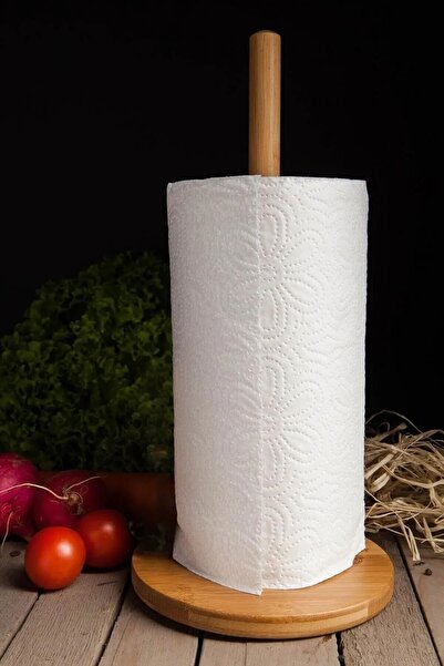 Open Home Concept 1Pc Bamboo Paper Towel Holder, Roll Paper Towel Holder, Decorative Napkin Holder