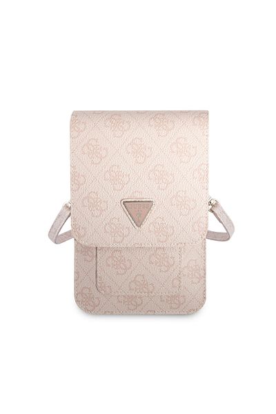 Guess Licensed Shoulder Bag 5 Compartment Strap Magnet Cover 4g Patterned Pink