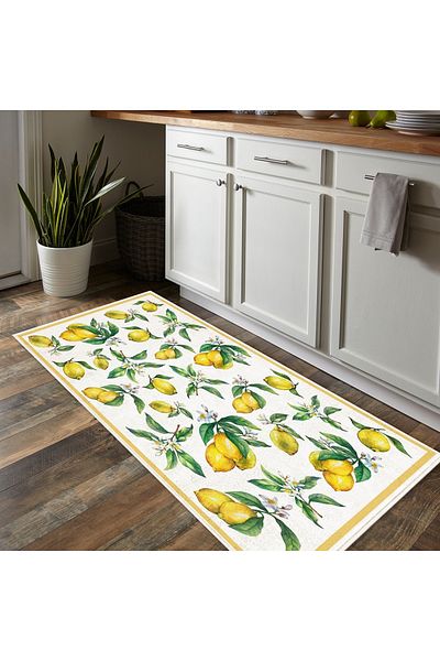 HOMS Otto kitchen rug, lemon pattern
