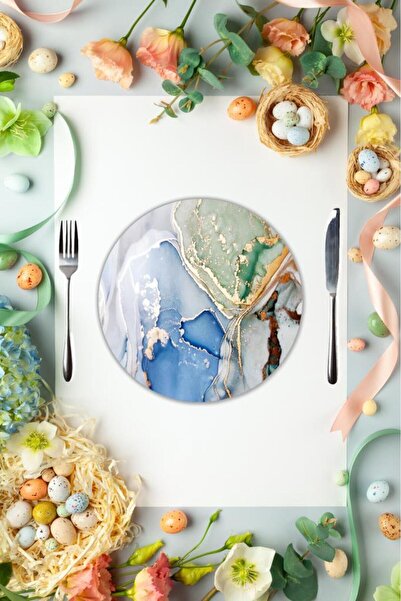 Saban Скляна тарілка з малюнком неба, 27 см, американська сервіровка Supla