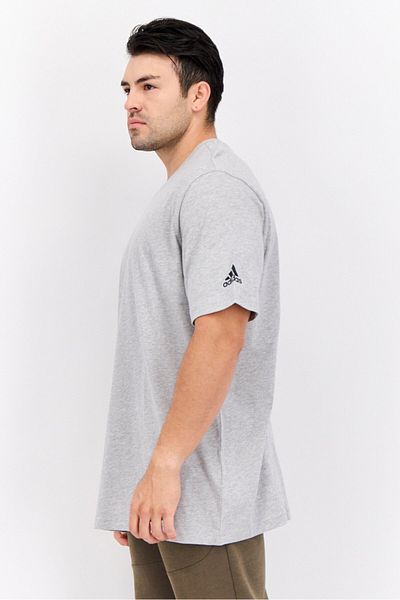adidas Men Sportswear Fit Short Sleeve Training T-Shirts, Grey Heather