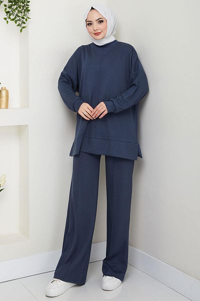 hafsamina Zülal Modal Double Suit Indigo Hm2664