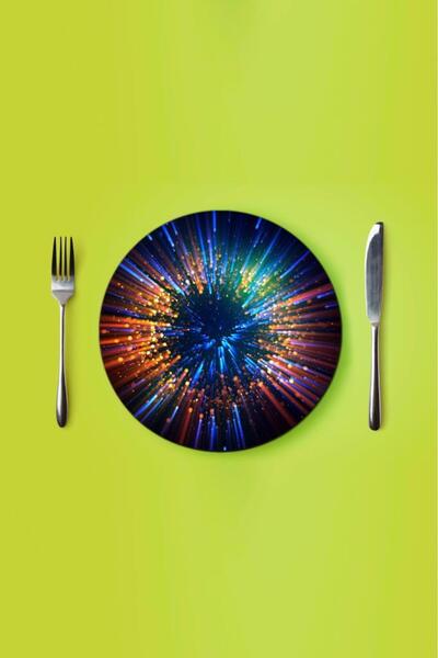 Saban Скляна тарілка з візерунком діаметром 27 см, американська сервіровка Supla