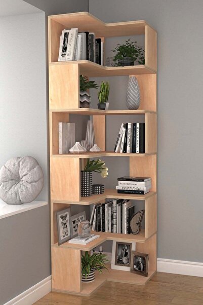 Woodesk Pino, Ahşap, Köşe Kitaplık, 192x55 cm, 4 Renk Seçeneği
