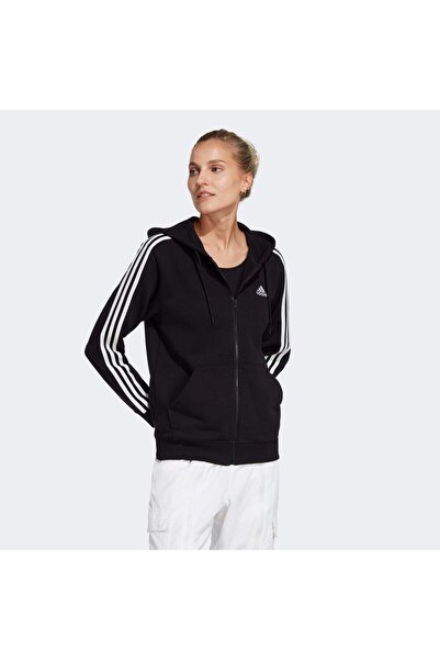 adidas Essentials 3-Stripes French Terry Regular Full-Zip Kapüşonlu Üst